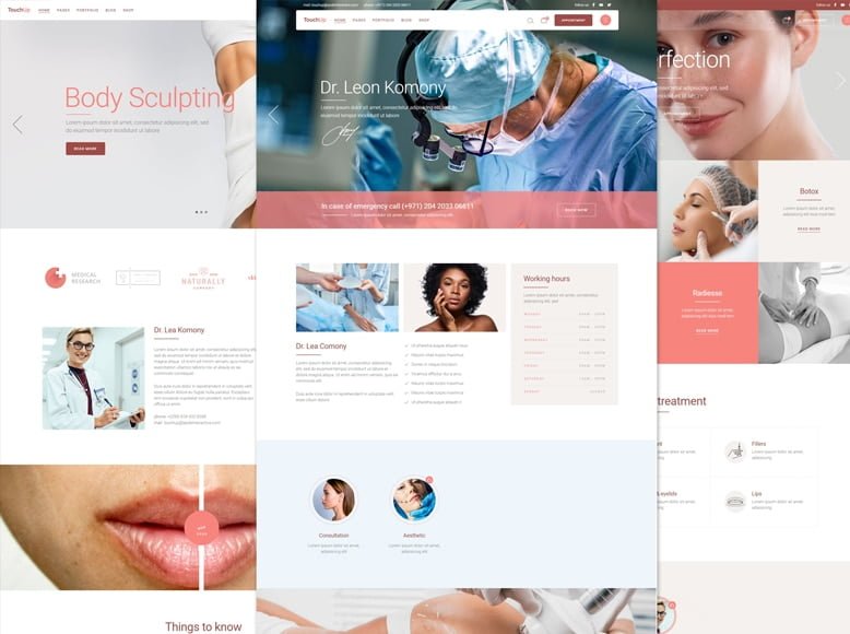 TouchUp - Plantilla WordPress para clínicas y centros de medicina y cirugía estética