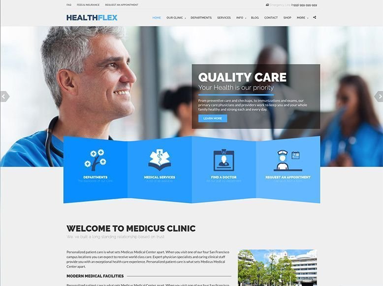 HealthFlex - WordPress Template for Medical and Health Clinics
