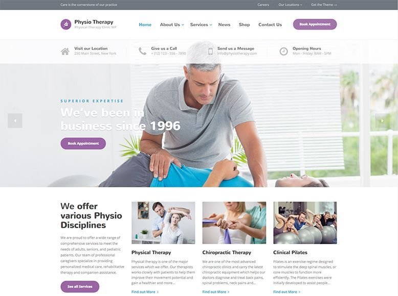 Physio - Tema WordPress para fisioterapeutas y masajistas