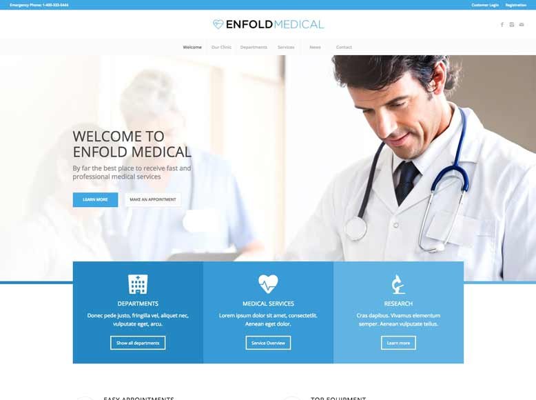 Enfold - WordPress template for medical centers and healthcare clinics