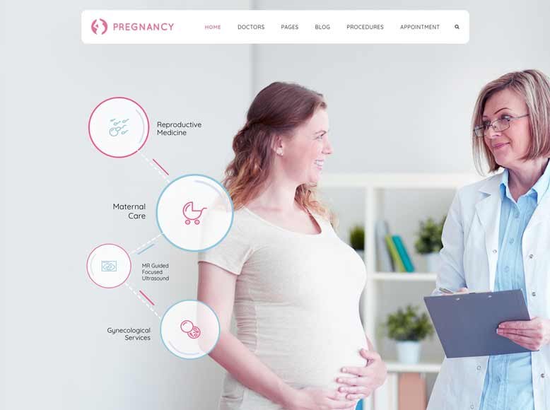 Pregnancy - Tema WordPress para clínicas de maternidad y matronas