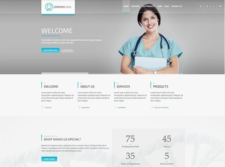 RT-Theme 20 - WordPress template for health centers and hospitals