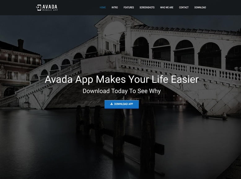 Avada - Plantilla WordPress para promoción de apps para celulares, tablets y dispositivos móviles